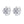 Pair of silver earrings with star-shaped clear gemstones on a white background