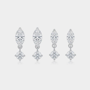 Marquise Round Moissanite Drop Stud Earrings - Perimade & Co.