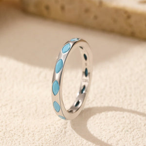 Marquise Turquoise Eternity Stacker Band Ring - Perimade & Co.