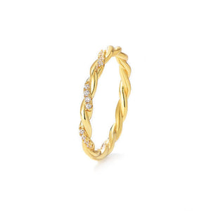 Micro Pavé Twisted Rope Stacking Band Ring - Perimade & Co.