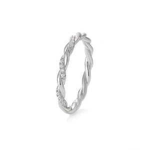 Micro Pavé Twisted Rope Stacking Band Ring - Perimade & Co.