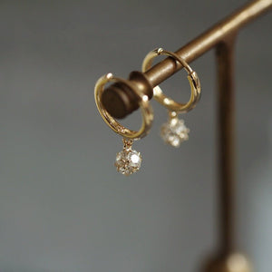 Minimalist Ball CZ Drop Huggie Hoop Earrings - Perimade & Co.