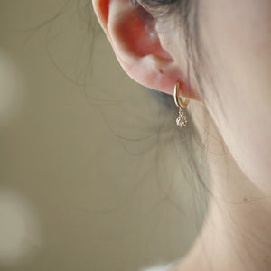 Minimalist Ball CZ Drop Huggie Hoop Earrings - Perimade & Co.