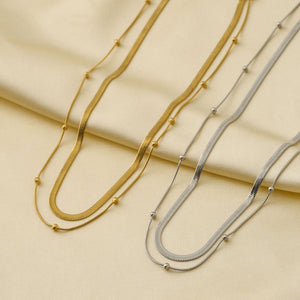 Minimalist Beaded Double Layering Necklace - Perimade & Co.