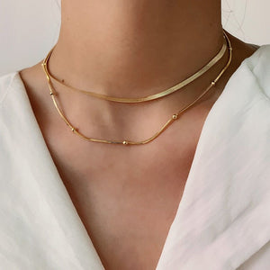 Minimalist Beaded Double Layering Necklace - Perimade & Co.