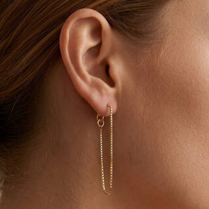 Minimalist Box Chain Loop Threader Earrings - Perimade & Co.