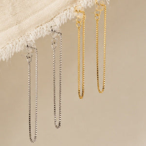 Minimalist Box Chain Loop Threader Earrings - Perimade & Co.