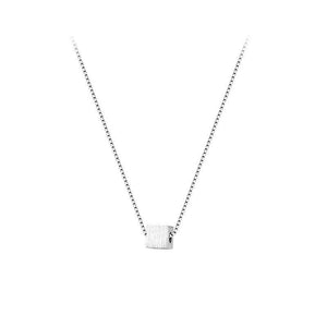Minimalist Brushed Geometric Cube Necklace - Perimade & Co.