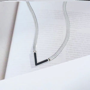 Minimalist Chevron Flat Snake Necklace - Perimade & Co.