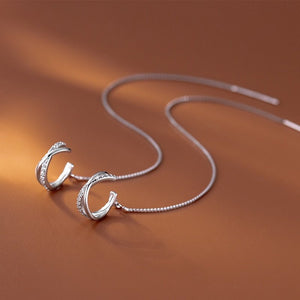 Minimalist Criss Cross Cuff Threader Earrings - Perimade & Co.