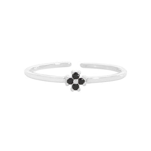 Minimalist Crystal Flower Stacking Open Ring - Perimade & Co.