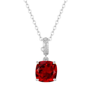 Minimalist Cushion Gemstone Charm Necklace - Perimade & Co.
