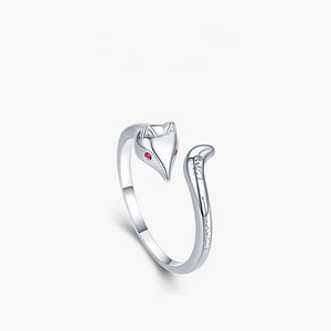 Minimalist Cute Origami Fox Wrap Open Ring - Perimade & Co.