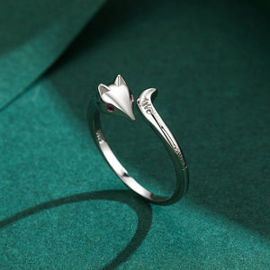 Minimalist Cute Origami Fox Wrap Open Ring - Perimade & Co.