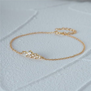 Minimalist CZ Organic Cluster Chain Bracelet - Perimade & Co.