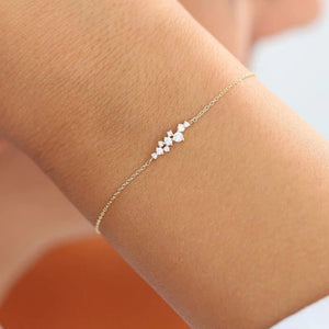 Minimalist CZ Organic Cluster Chain Bracelet - Perimade & Co.