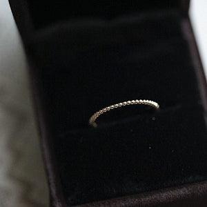 Minimalist Dainty Beaded Stackable Band Ring - Perimade & Co.