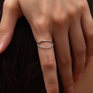 Minimalist Dangle Chain Stack Thin Band Ring - Perimade & Co.