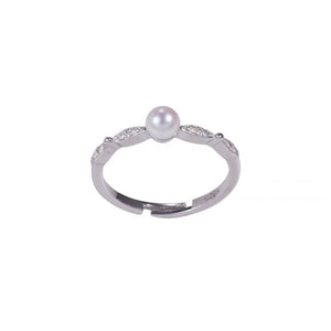 Minimalist Delicate Pearl Open Stacking Ring - Perimade & Co.