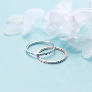 Minimalist Diamond Cut Textured Band Ring - Perimade & Co.