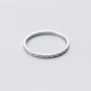 Minimalist Diamond Cut Textured Band Ring - Perimade & Co.