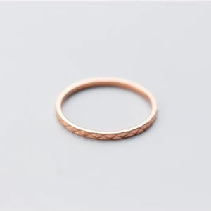 Minimalist Diamond Cut Textured Band Ring - Perimade & Co.
