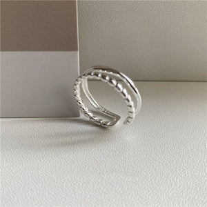 Minimalist Double Layered Twisted Wave Ring - Perimade & Co.