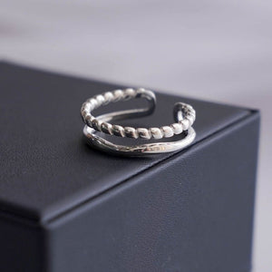 Minimalist Double Layered Twisted Wave Ring - Perimade & Co.