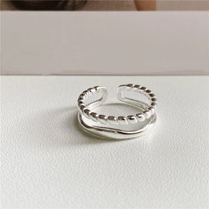 Minimalist Double Layered Twisted Wave Ring - Perimade & Co.