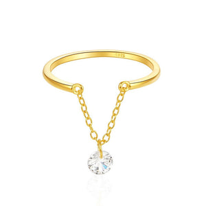 Minimalist Draped Chain Dangle Charm Ring - Perimade & Co.
