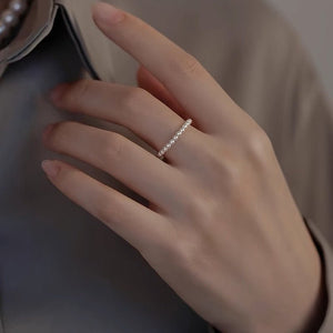 Minimalist Elastic Pearl Beaded Stackable Ring - Perimade & Co.