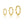 Set of gold hoop earrings on a white background