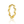 Gold hoop earring on a white background