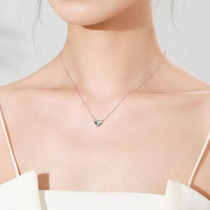 Minimalist Green Heart Stone Charm Necklace - Perimade & Co.