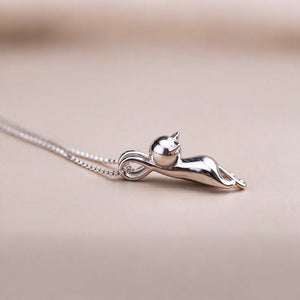 Minimalist Hanging Kitty Cat Pendant Necklace - Perimade & Co.