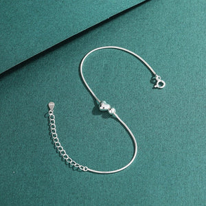 Minimalist Heart Snake Chain Charm Bracelet - Perimade & Co.