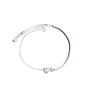 Minimalist Heart Snake Chain Charm Bracelet - Perimade & Co.