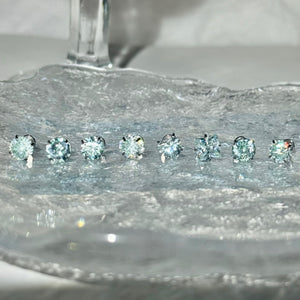 Minimalist Icy Mint Green CZ Stud Earrings - Perimade & Co.