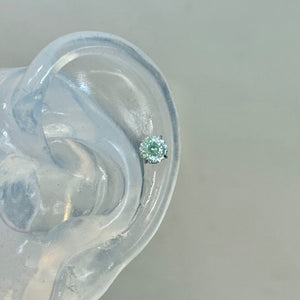Minimalist Icy Mint Green CZ Stud Earrings - Perimade & Co.