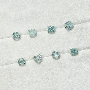 Minimalist Icy Mint Green CZ Stud Earrings - Perimade & Co.