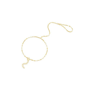 Minimalist Lip Chain Hand Chain Ring Bracelet - Perimade & Co.