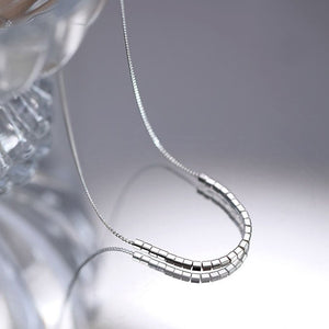 Minimalist Liquid Cube Bead Bar Necklace - Perimade & Co.