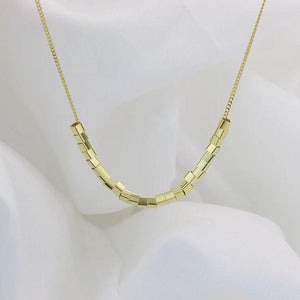 Minimalist Liquid Cube Bead Bar Necklace - Perimade & Co.
