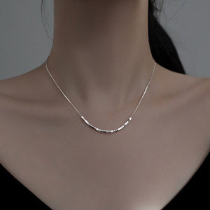 Minimalist Liquid Cube Bead Bar Necklace - Perimade & Co.