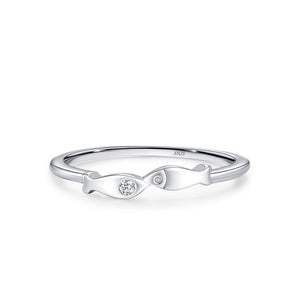 Minimalist Little Twin Fish Stackable Band Ring - Perimade & Co.