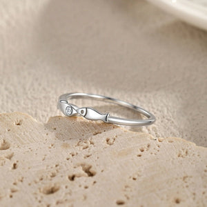 Minimalist Little Twin Fish Stackable Band Ring - Perimade & Co.