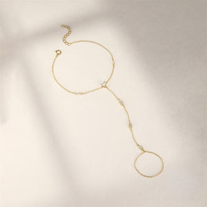 Minimalist Marquise CZ Hand Chain Bracelet - Perimade & Co.