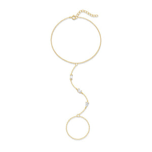 Minimalist Marquise CZ Hand Chain Bracelet - Perimade & Co.