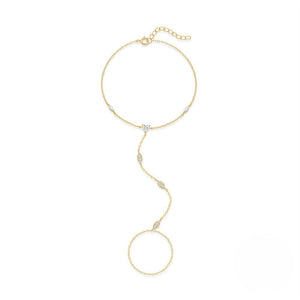 Minimalist Marquise CZ Hand Chain Bracelet - Perimade & Co.