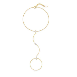 Minimalist Marquise CZ Hand Chain Bracelet - Perimade & Co.